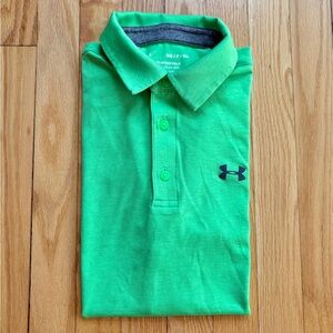Under Armour Mens Short Sleeve Playoff Polo Shirt Golf Small Green Solid